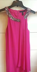 Swing Dress with Embellished Neck Line